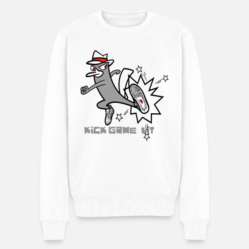 Kick Game Lit – Urban Sneaker Style - Men's Premium Organic Jumper - white