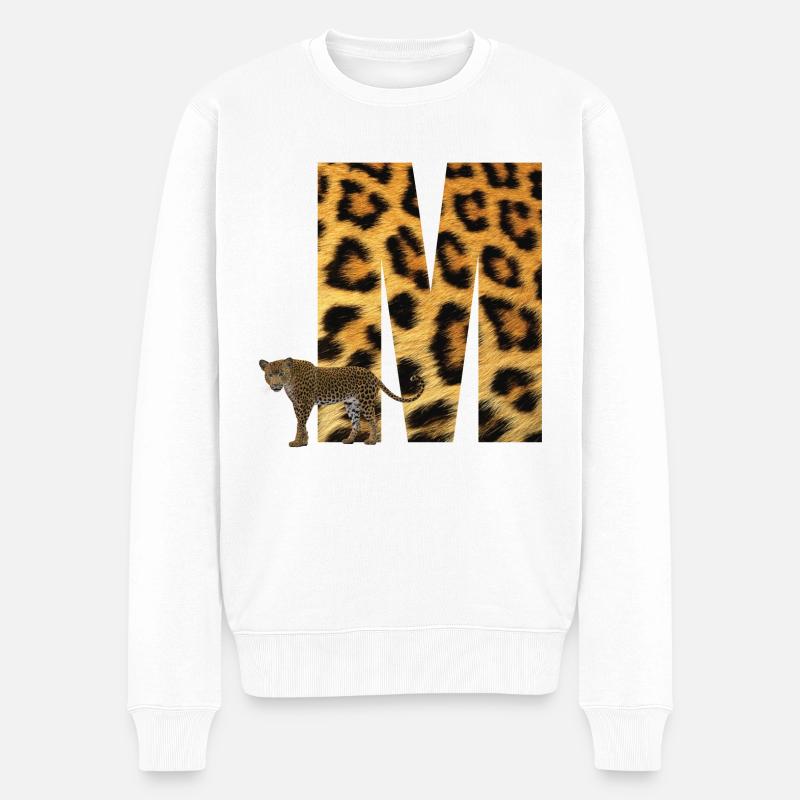 leopard m - Männer Premium Bio Pullover - Weiß
