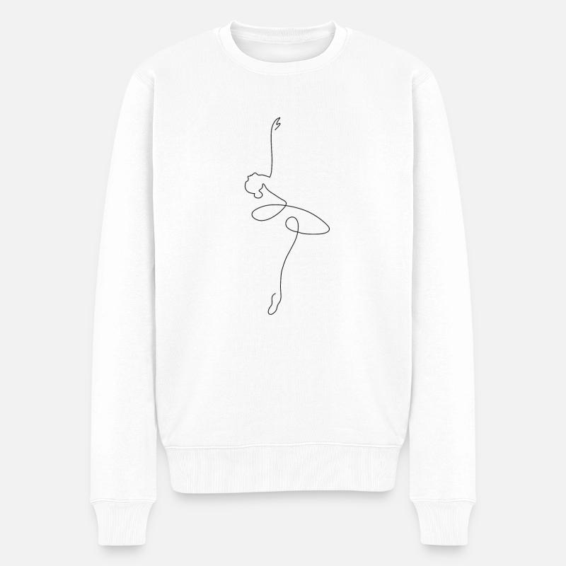 Ballett-Tänzerin - Männer Premium Bio Pullover - Weiß