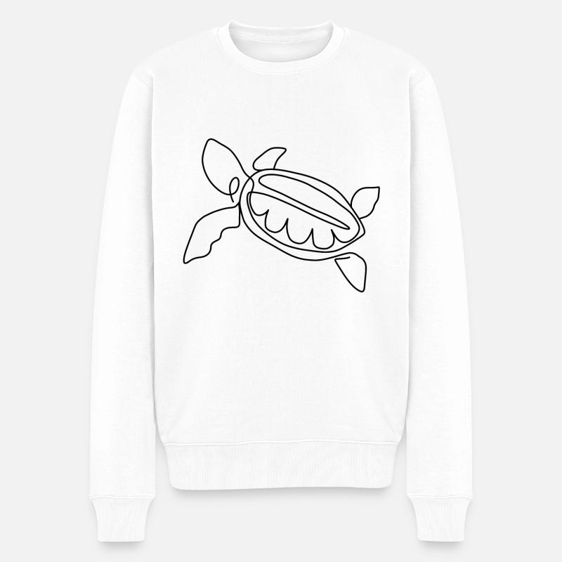 Schildkröte dunkel - Männer Premium Bio Pullover - Weiß