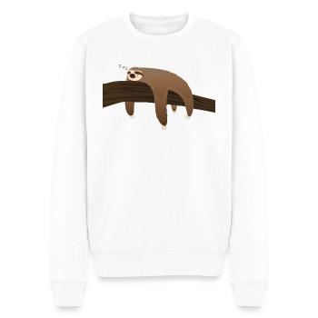 Sloth Relax Chill Nap sleep - Pull Premium bio Homme - blanc - Devant - Thijin (182cm)