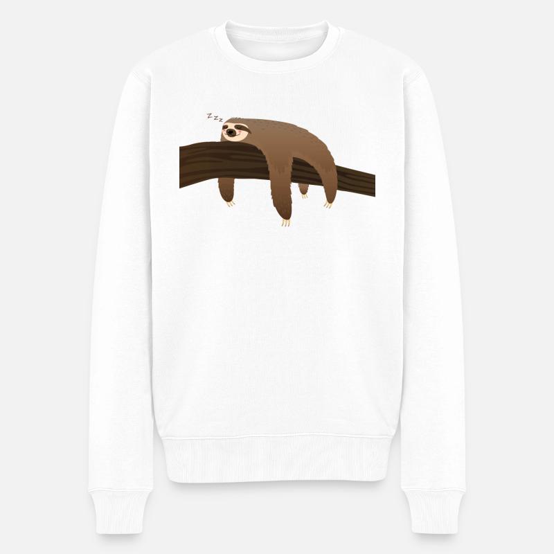 Sloth Relax Chill Nap sleep - Pull Premium bio Homme - blanc