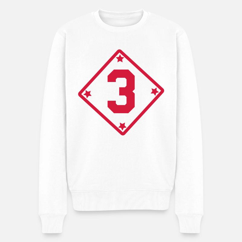 3 *** - Männer Premium Bio Pullover - Weiß