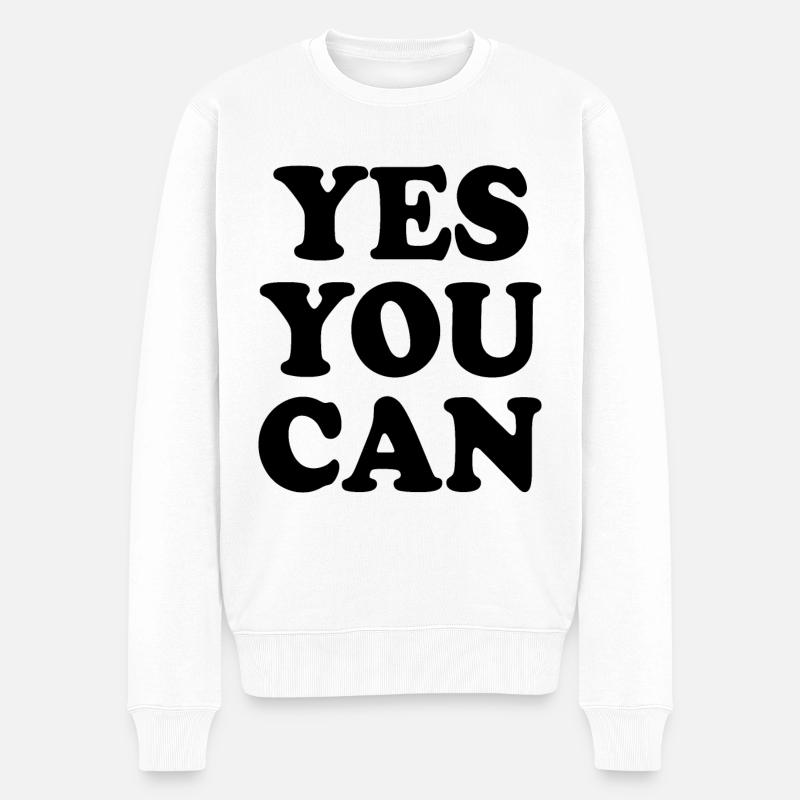 Yes you can - Men's Premium Organic Jumper - white