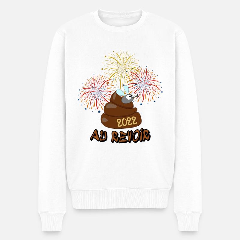 Au revoir Silvester Neujahr 2022 - Männer Premium Bio Pullover - Weiß