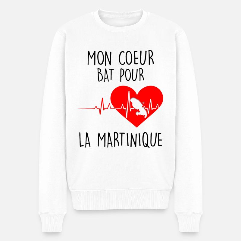 Hearbeat la Martinique - Pull Premium bio Homme - blanc