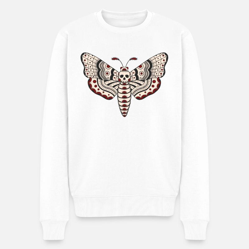 Death Head Moth - Männer Premium Bio Pullover - Weiß