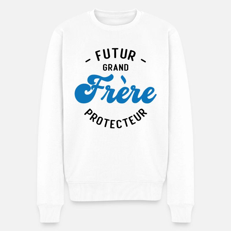 Futur Grand frère Protecteur - Pull Premium bio Homme - blanc
