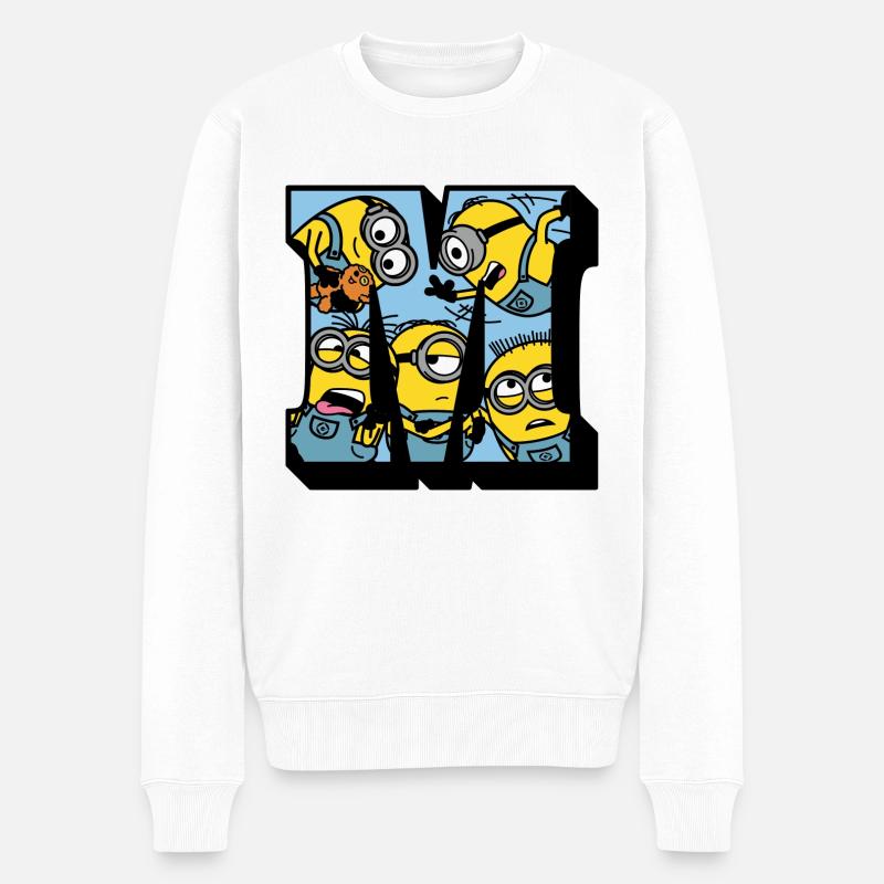 Minions College Buchstabe - Männer Premium Bio Pullover - Weiß