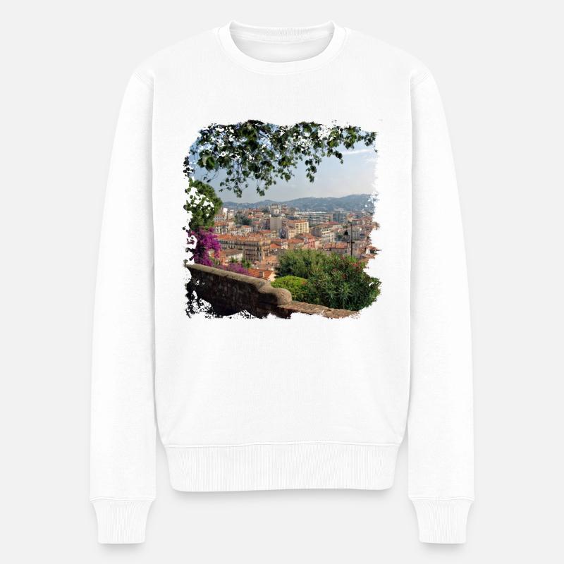 Cannes sur la Côte d’Azur - Pull Premium bio Homme - blanc