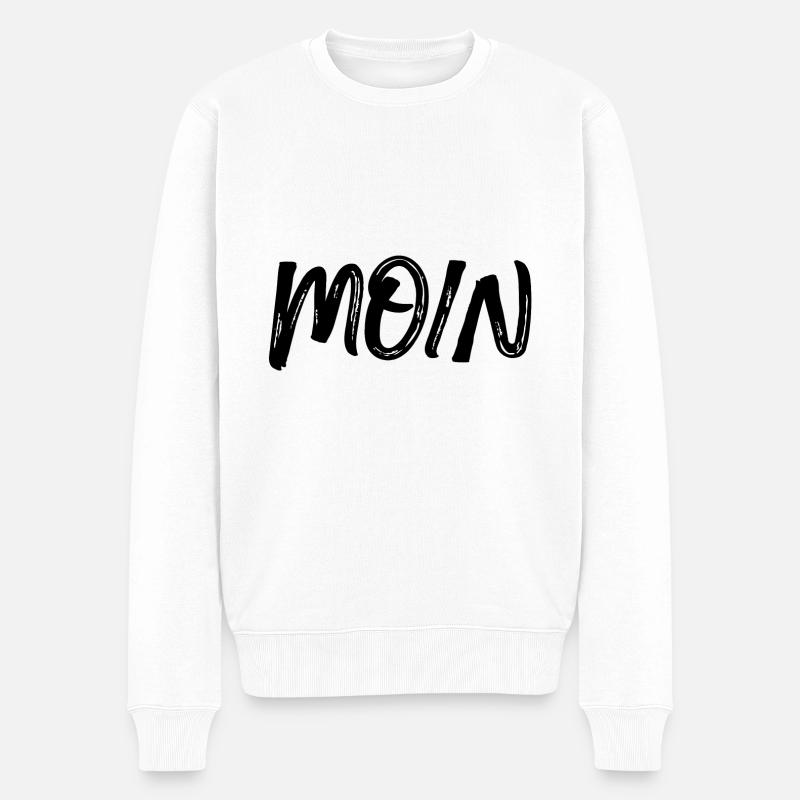 Moin T-Shirt Hamburg norddeutsche Geschenkidee - Männer Premium Bio Pullover - Weiß