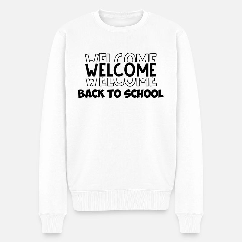 SCHULE SCHULTAG START SHIRT SPRUCH GESCHENK MOTIV - Männer Premium Bio Pullover - Weiß
