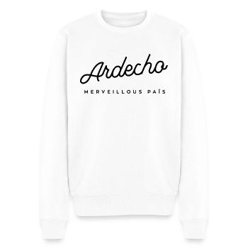 Ardecho Wunderbares Land - Männer Premium Bio Pullover - Weiß - Vorne - Thijin (182cm)