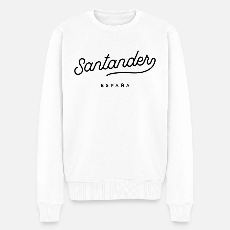 Santander - Spanien - Männer Premium Bio Pullover - Weiß