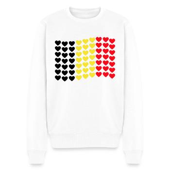 Belgique Drapeau Coeur Drapeau belge Patrie - Pull Premium bio Homme - blanc - Devant - Thijin (182cm)