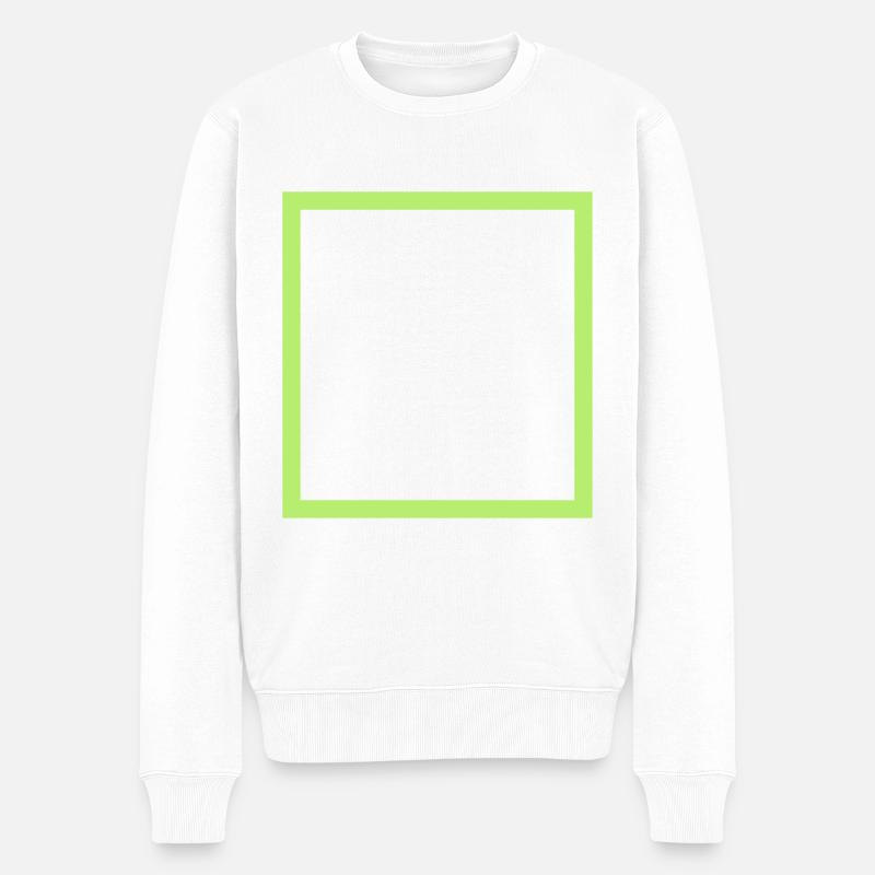 Quadrat Viereck Muster - Männer Premium Bio Pullover - Weiß