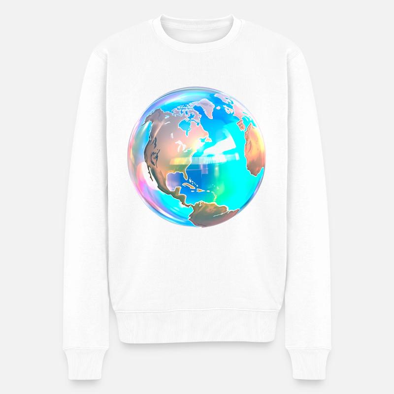 Terre à bulles - Pull Premium bio Homme - blanc