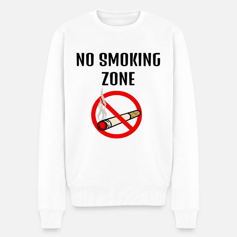 No smoking zone - Männer Premium Bio Pullover - Weiß