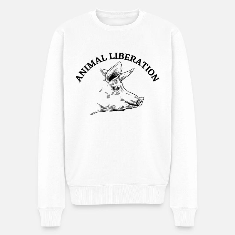 Cochon de libération animale - Pull Premium bio Homme - blanc