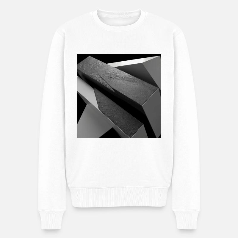 Structured Depth - Männer Premium Bio Pullover - Weiß