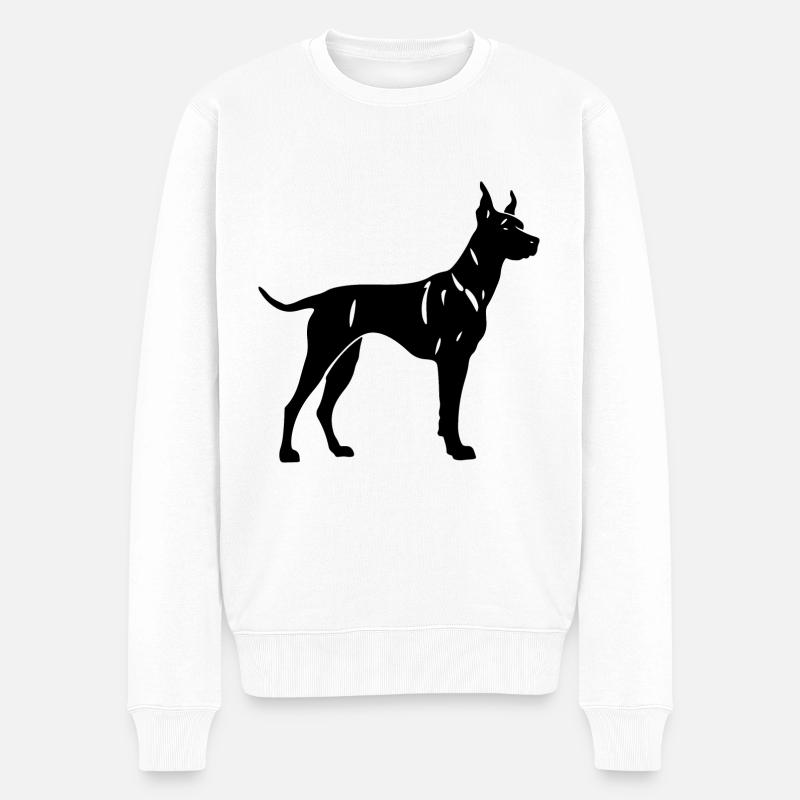 Doberman Hund - Männer Premium Bio Pullover - Weiß