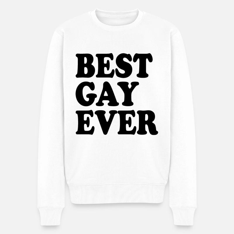 Best gay ever - Männer Premium Bio Pullover - Weiß