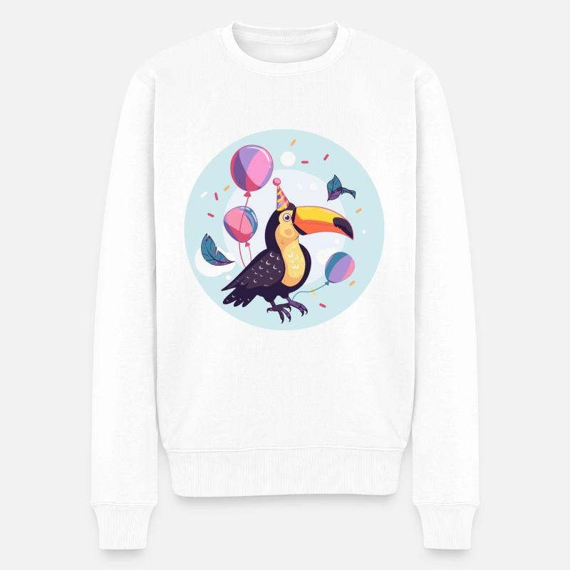 Toucan oiseau anniversaire bébé - Pull Premium bio Homme - blanc