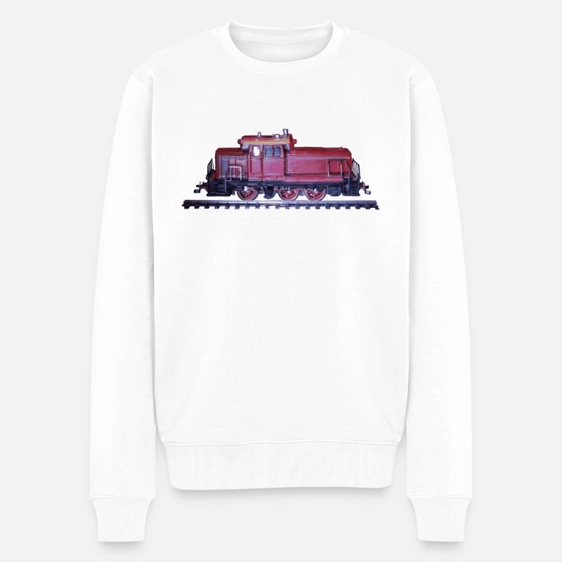 Diesel Rangier Lokomotive - Männer Premium Bio Pullover - Weiß