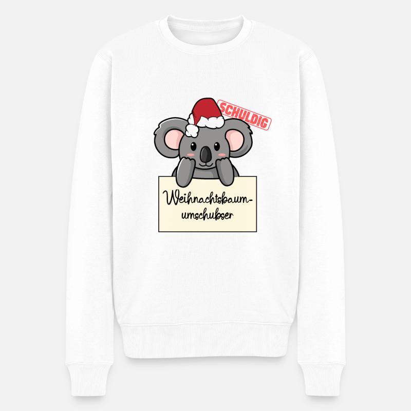 Weihnachtsbaum Umschubser Koala - Männer Premium Bio Pullover - Weiß
