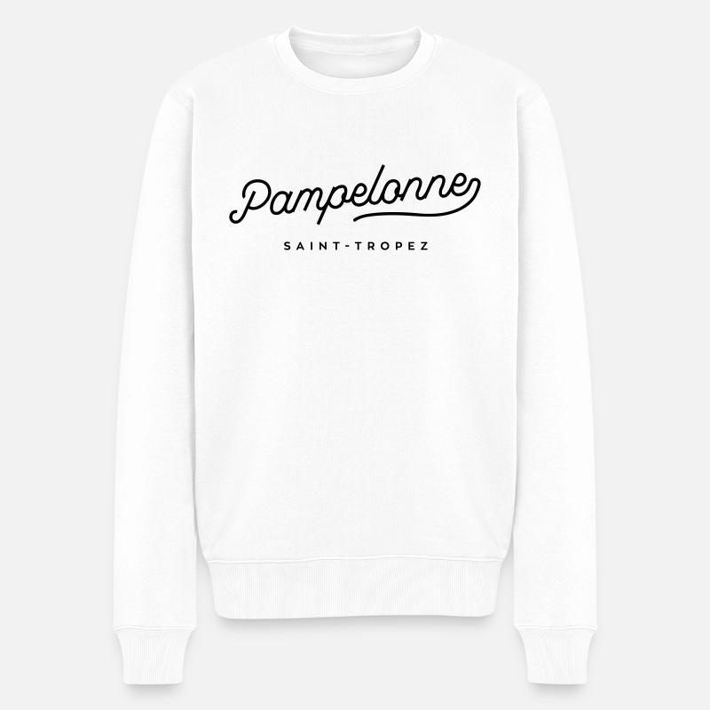 Pampelonne - Saint Tropez - Männer Premium Bio Pullover - Weiß