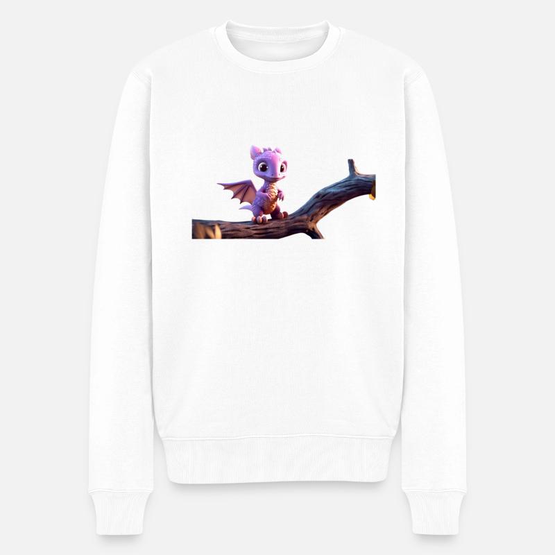 Tinysaurus - Männer Premium Bio Pullover - Weiß