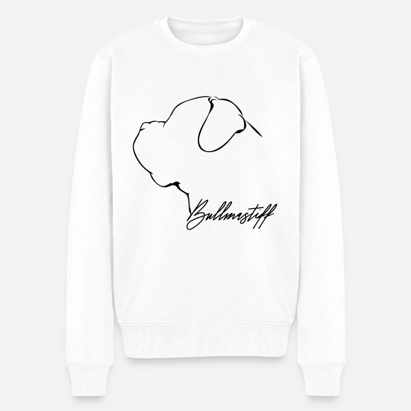BULLMASTIFF Profil Hund Hunde Mastiff Wilsigns - Männer Premium Bio Pullover - Weiß