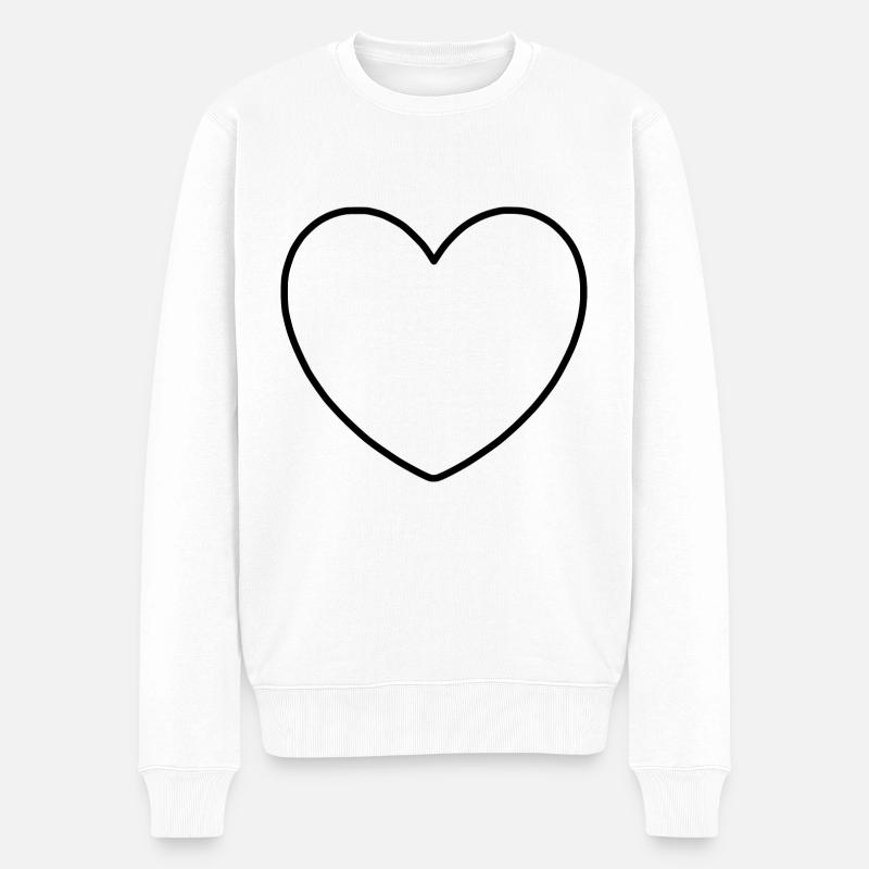 Schwarzes Herz Geschenk - Männer Premium Bio Pullover - Weiß