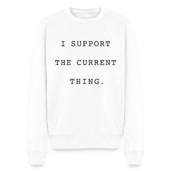 PROTEST STATEMENT I SUPPORT THE CURRENT THING - Männer Premium Bio Pullover - Weiß - Vorne - Thijin (182cm)