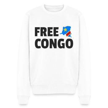 Congo libre : Soutenez la liberté congolaise - Pull Premium bio Homme - blanc - Devant - Thijin (182cm)