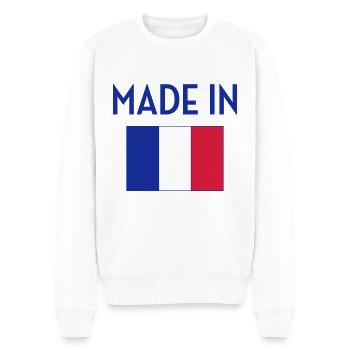 Hergestellt in Frankreich - Männer Premium Bio Pullover - Weiß - Vorne - Thijin (182cm)