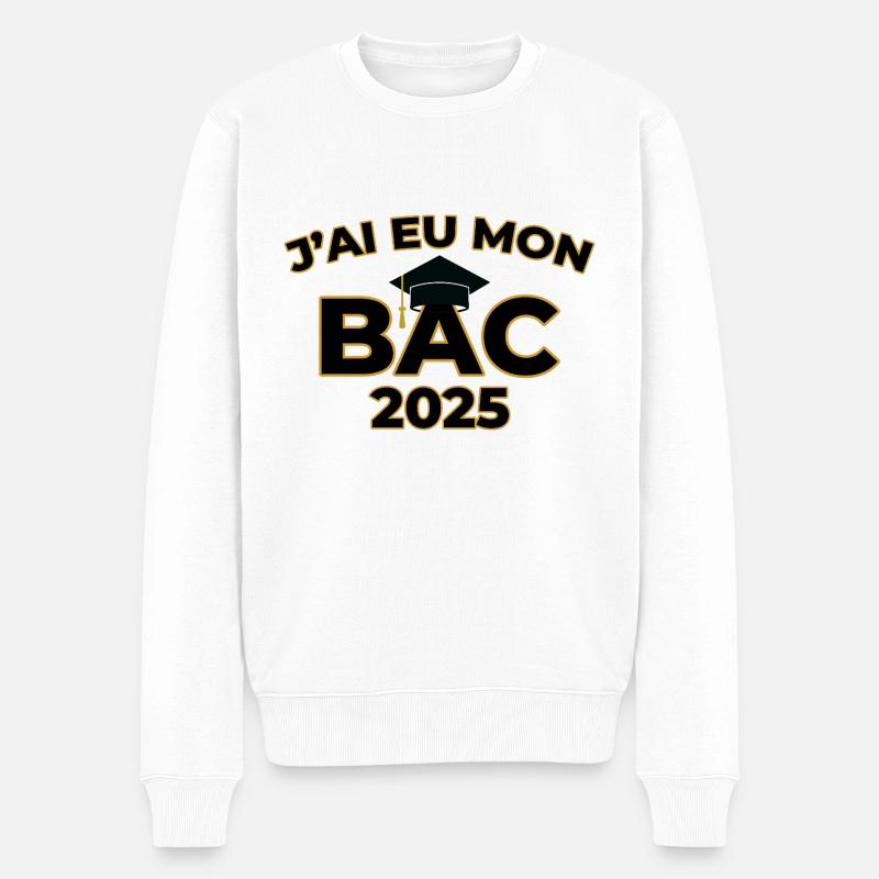 J’ai eu mon bac 2025 - Pull Premium bio Homme - blanc
