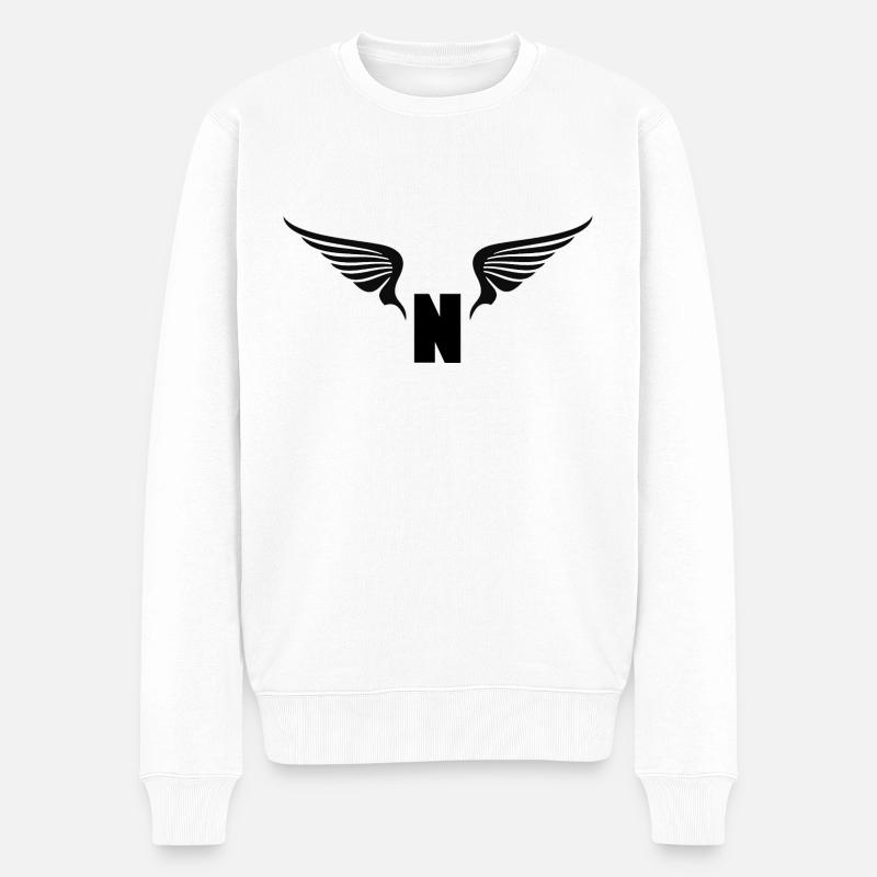 Pegasus N - Männer Premium Bio Pullover - Weiß