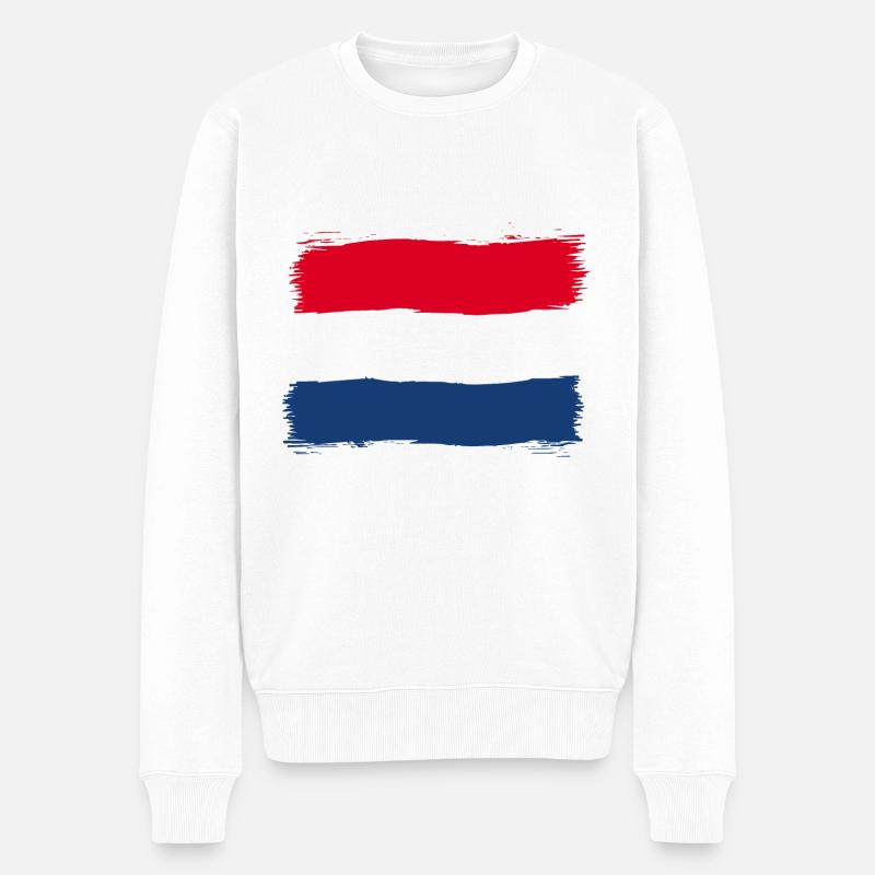 Niederlande - Männer Premium Bio Pullover - Weiß
