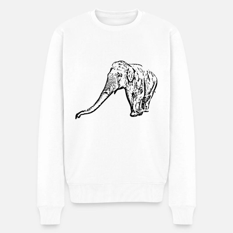 Éléphant noir - Pull Premium bio Homme - blanc