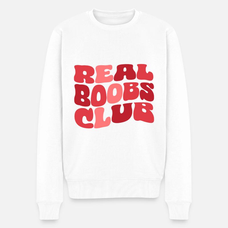 Real Boobs Club - Männer Premium Bio Pullover - Weiß