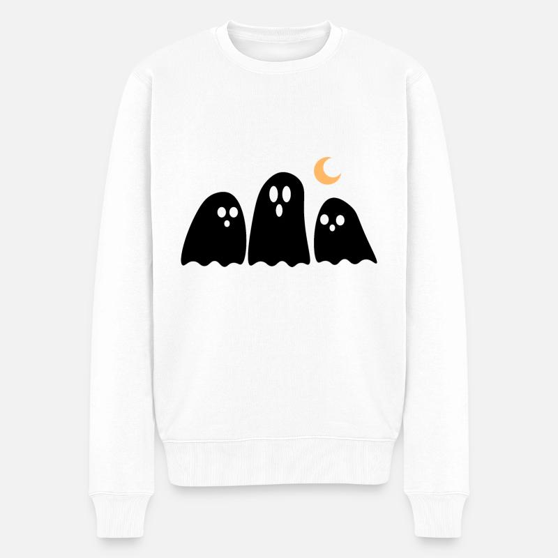 Halloween Ghosts Black - Pull Premium bio Homme - blanc
