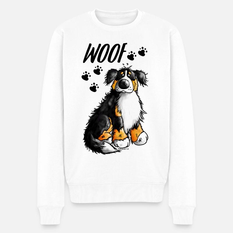 Woof Berner Sennenhund - Männer Premium Bio Pullover - Weiß