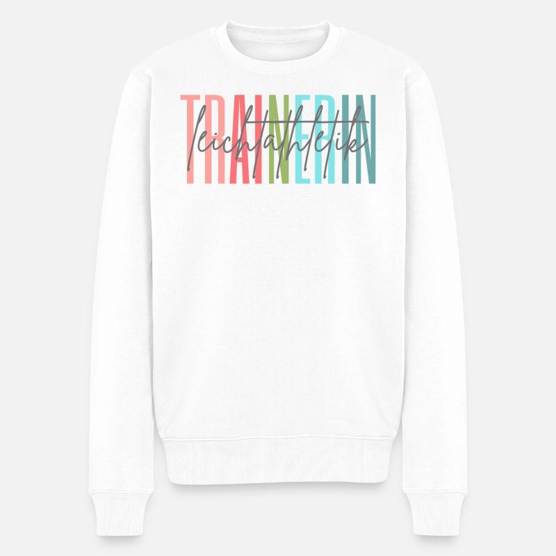 Trainerin Leichtathletik Leichtathletiktrainerin - Männer Premium Bio Pullover - Weiß