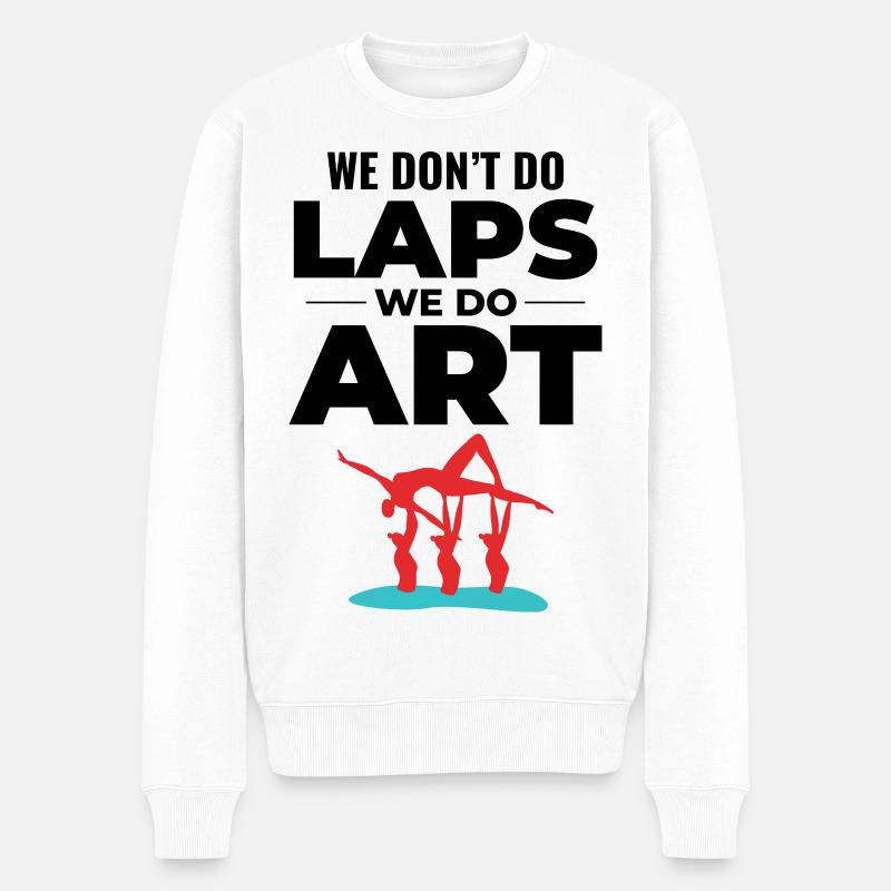 Silhouette acrobatique dynamique Nage synchronisée - Pull Premium bio Homme - blanc