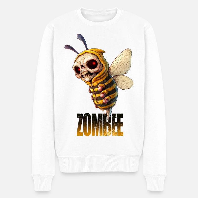 ZOMBEE – Untote Killerbiene im Hoodie - Männer Premium Bio Pullover - Weiß