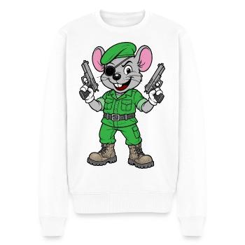 Bewaffneter Maus-Ranger - Männer Premium Bio Pullover - Weiß - Vorne - Thijin (182cm)