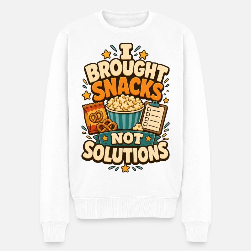 I Brought Snacks Not Solutions - Männer Premium Bio Pullover - Weiß