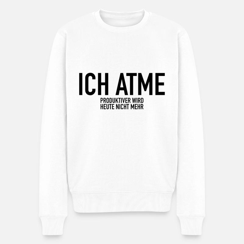 Lustiger Studenten Spruch - Männer Premium Bio Pullover - Weiß