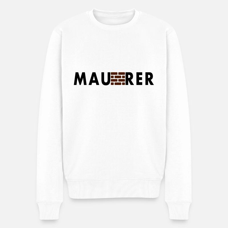 Maurer | Beruf | Geschenkidee | Geschenk - Männer Premium Bio Pullover - Weiß